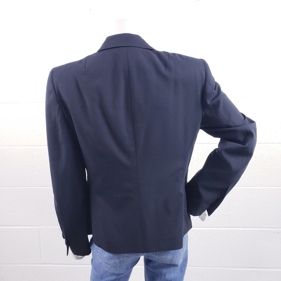 Akris Punto Black One Button Wool Blazer Career Office Tailored Jacket Size 10 - Picture 3 of 11